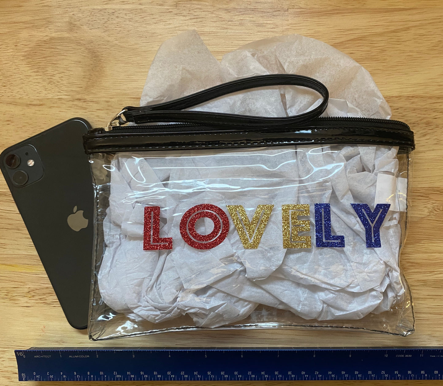 ΣΙΑ Hermandad Sigma Iota Alpha, Inc. “Lovely” Glitter Pouch - Charrs Crafts