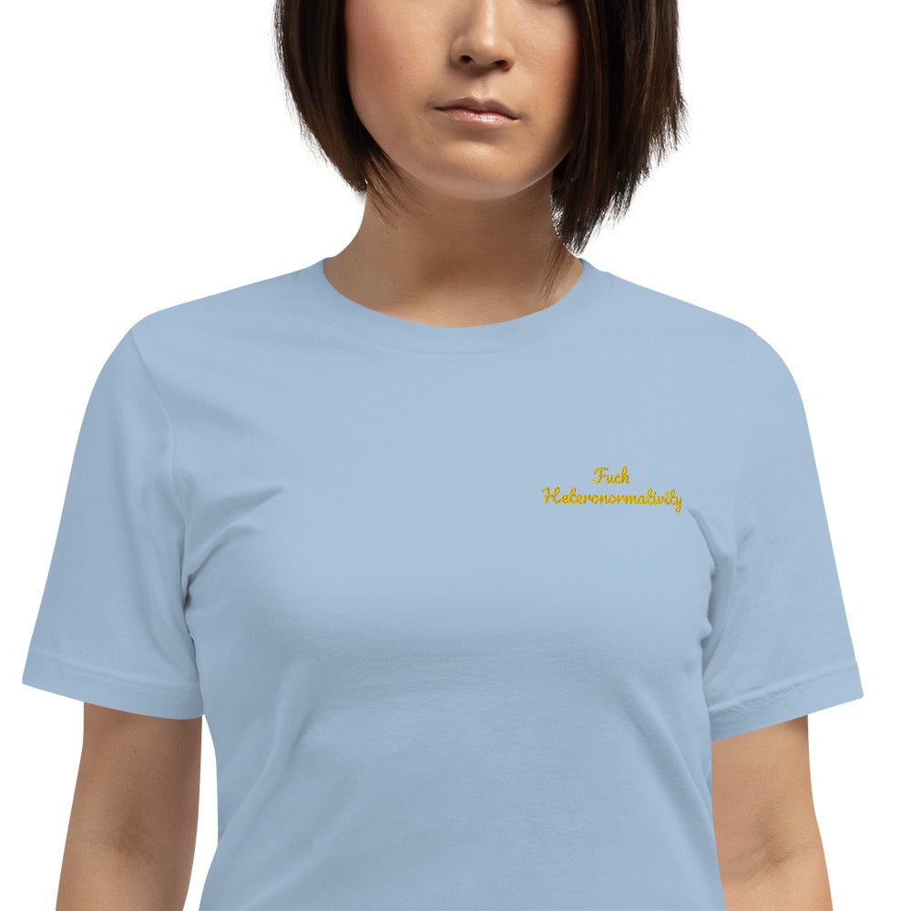 "Fuck Heteronormativity" Shirt - embroidered - Charrs Crafts