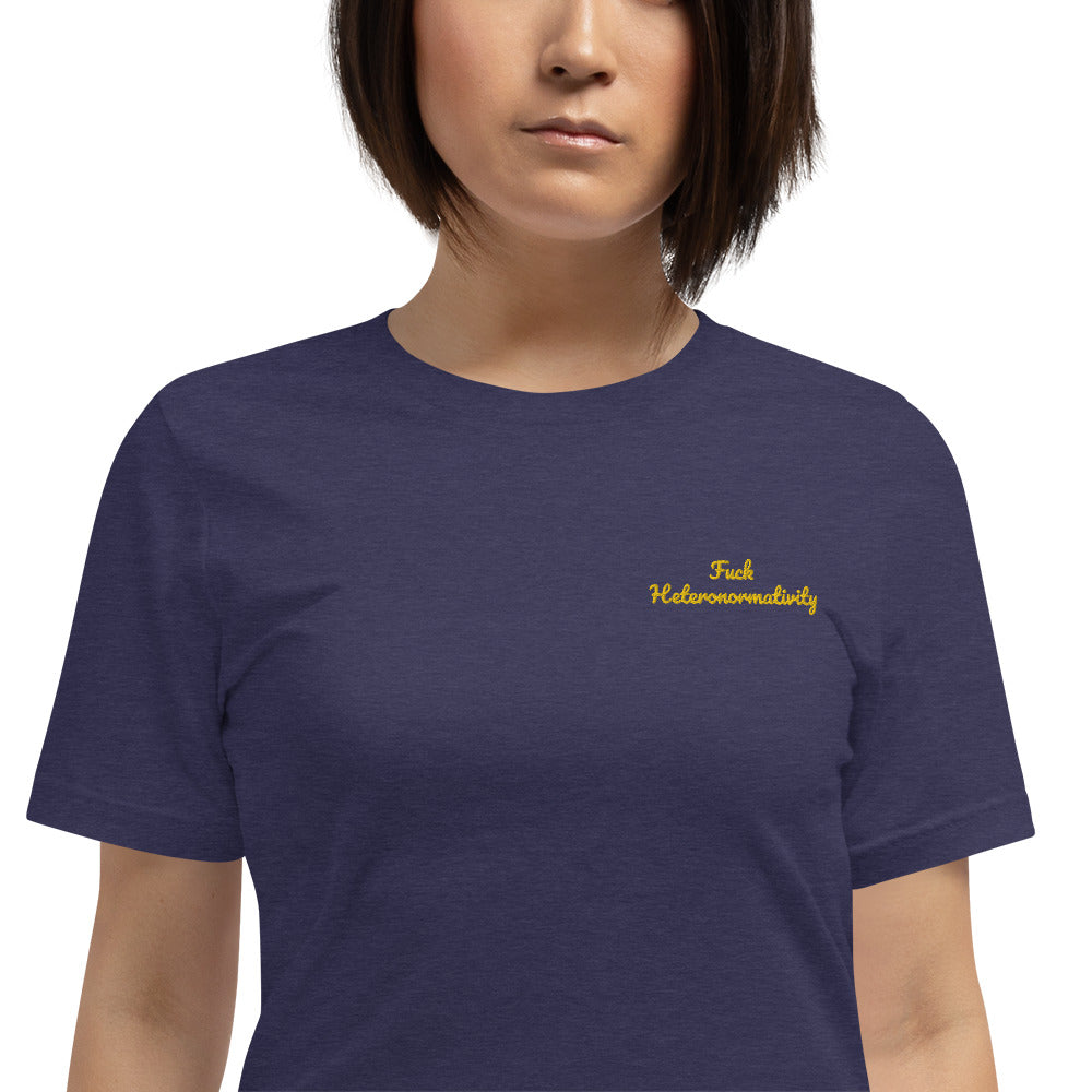 "Fuck Heteronormativity" Shirt - embroidered - Charrs Crafts