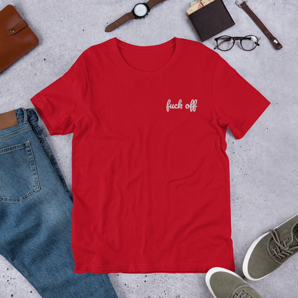 Fuck off Shirt- Embroidered - Charrs Crafts