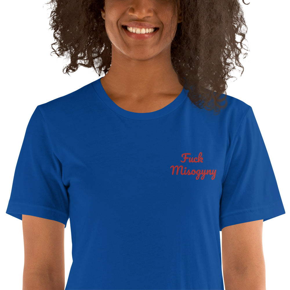 "Fuck Misogyny" Shirt - embroidered - Charrs Crafts