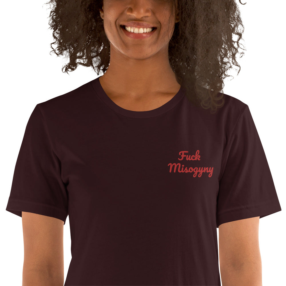 "Fuck Misogyny" Shirt - embroidered - Charrs Crafts