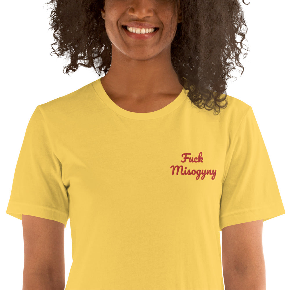 "Fuck Misogyny" Shirt - embroidered - Charrs Crafts