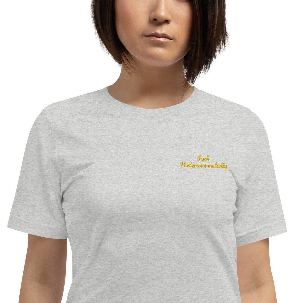 "Fuck Heteronormativity" Shirt - embroidered - Charrs Crafts
