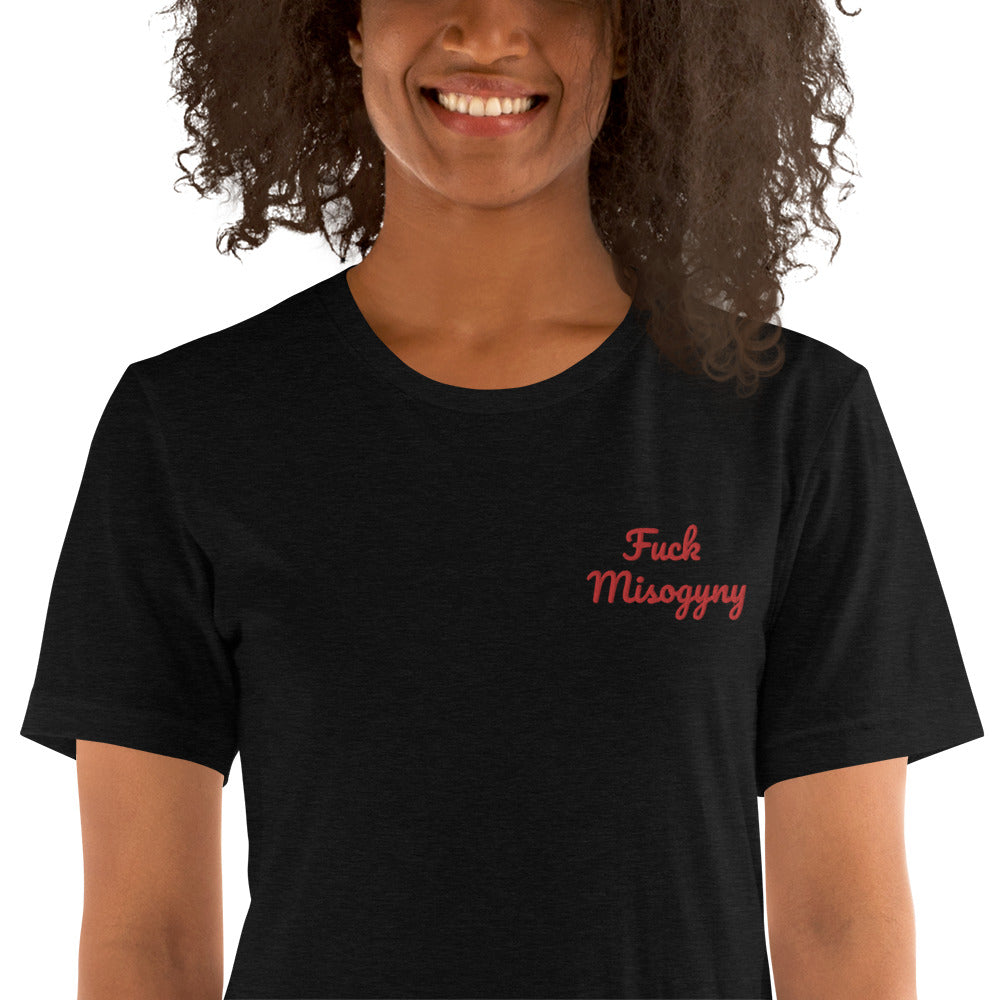 "Fuck Misogyny" Shirt - embroidered - Charrs Crafts