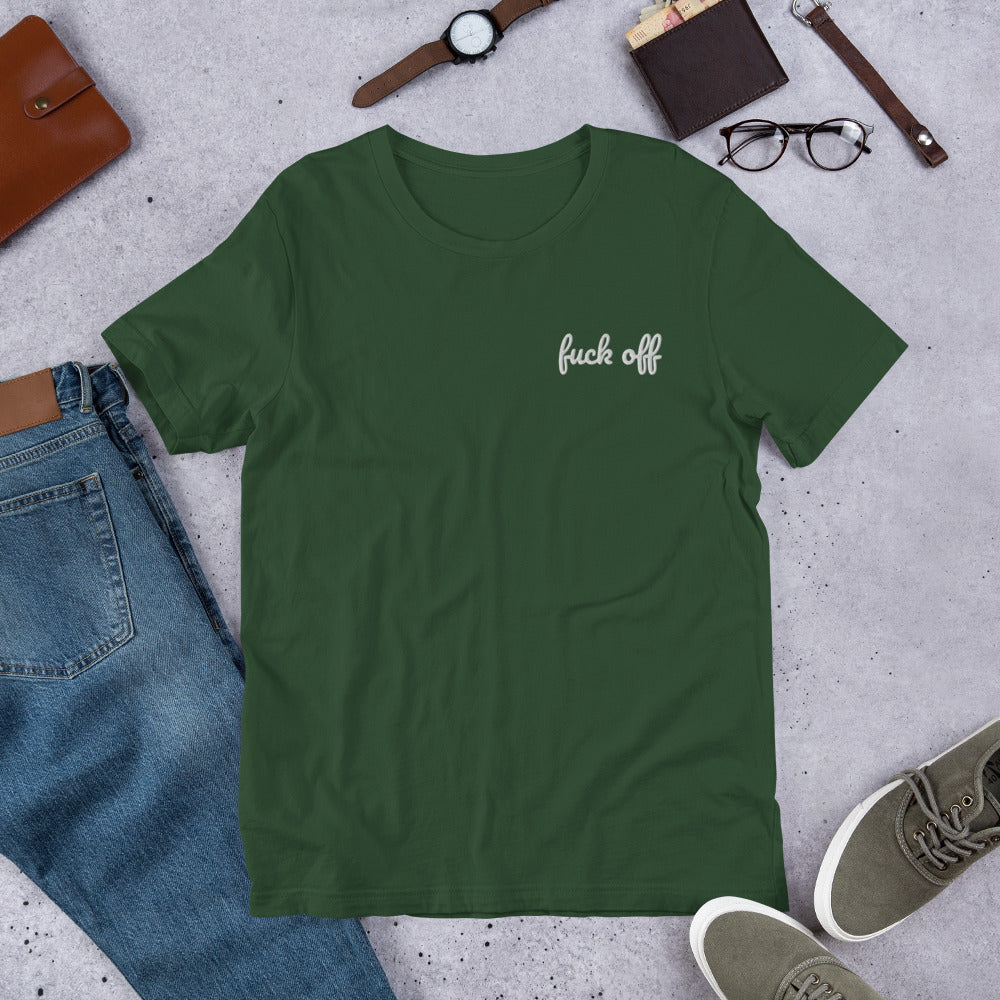 Fuck off Shirt- Embroidered - Charrs Crafts