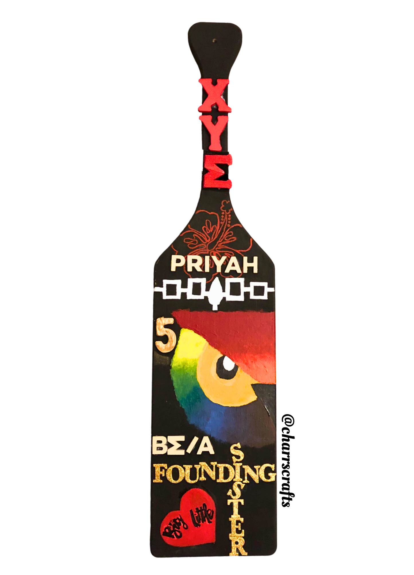 Chi Upsilon Sigma "Rainbow Owl" Paddle