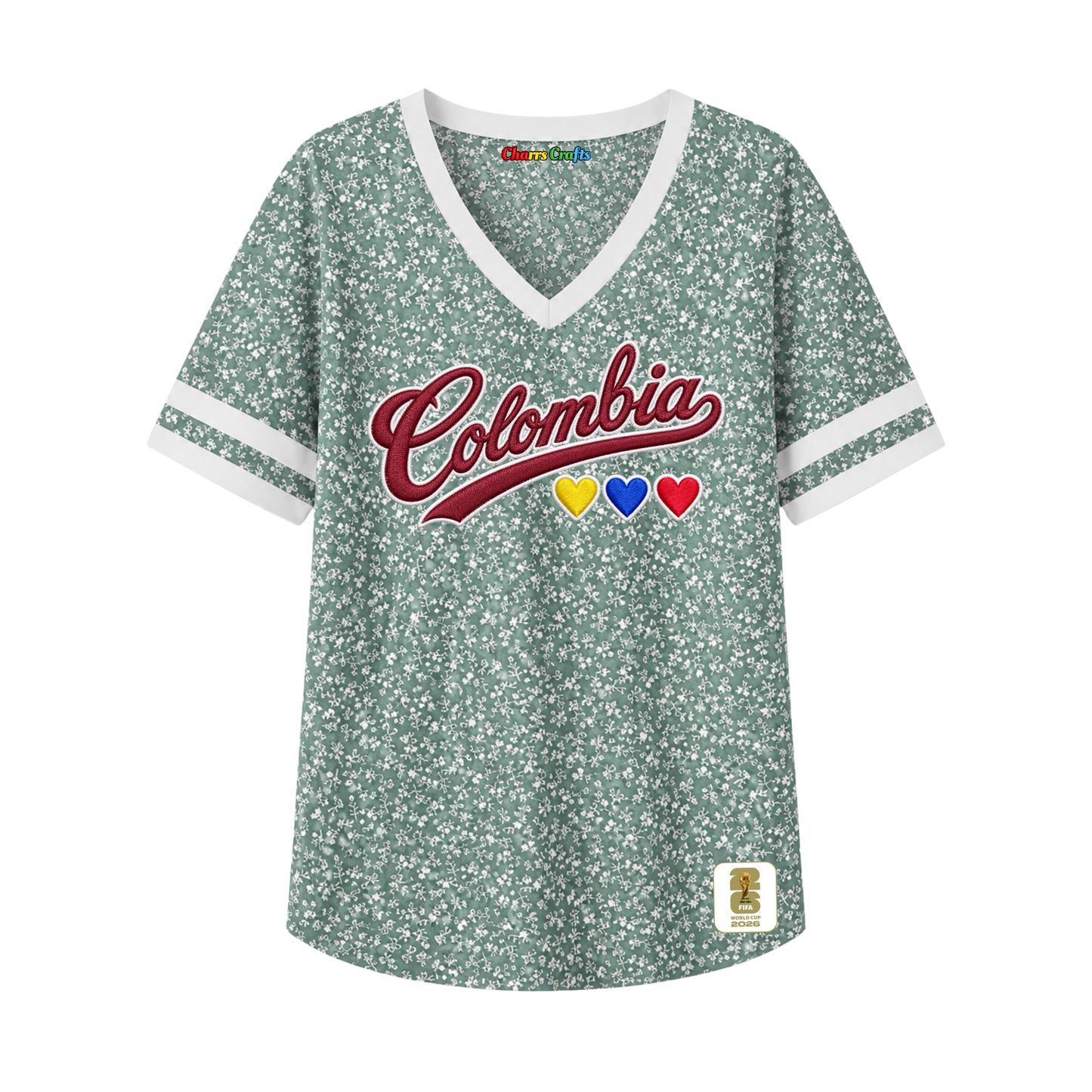 Colombia Floral V-Neck Jersey